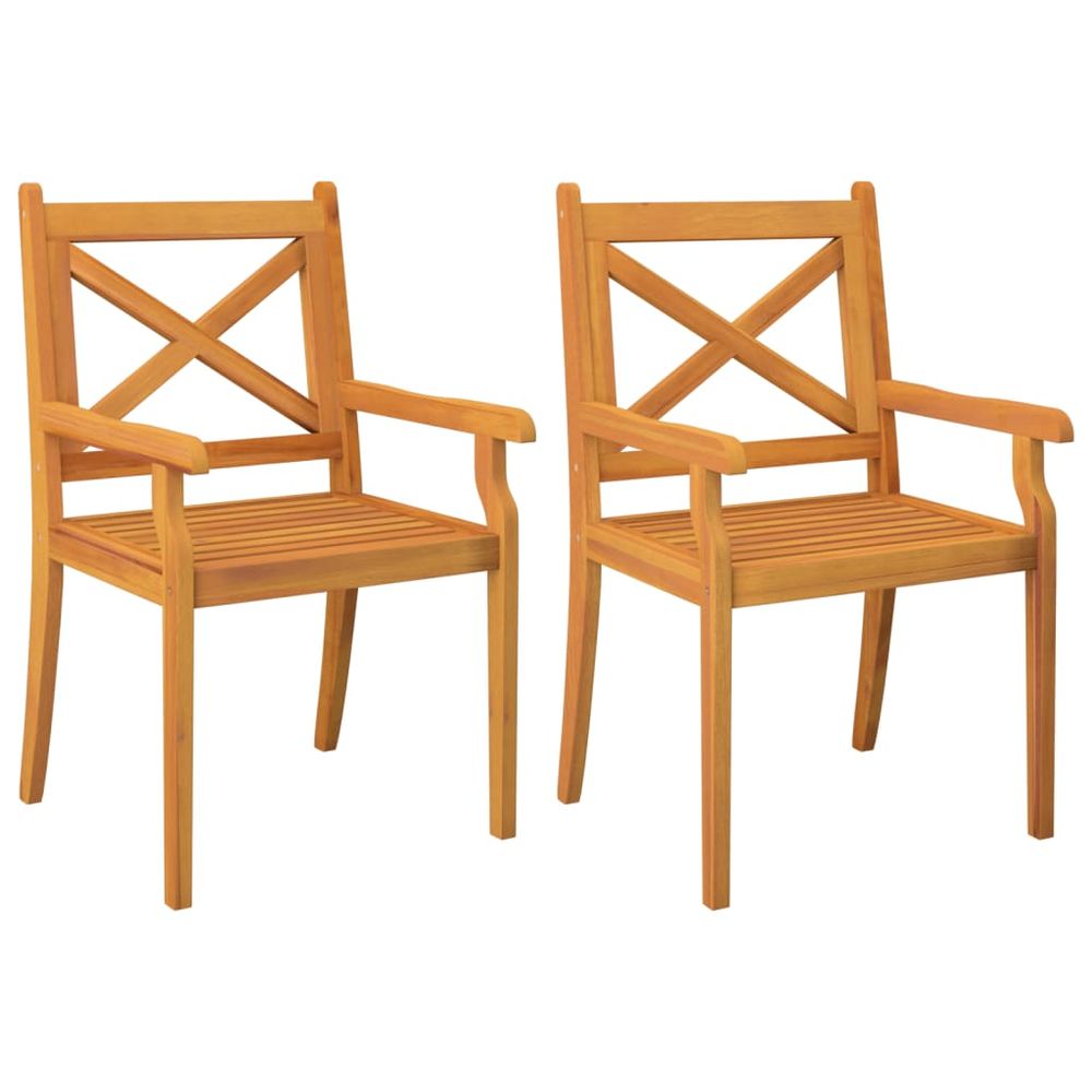Vidaxl Vonkajšie jedálenské stoličky 2 ks masívne akáciové drevo